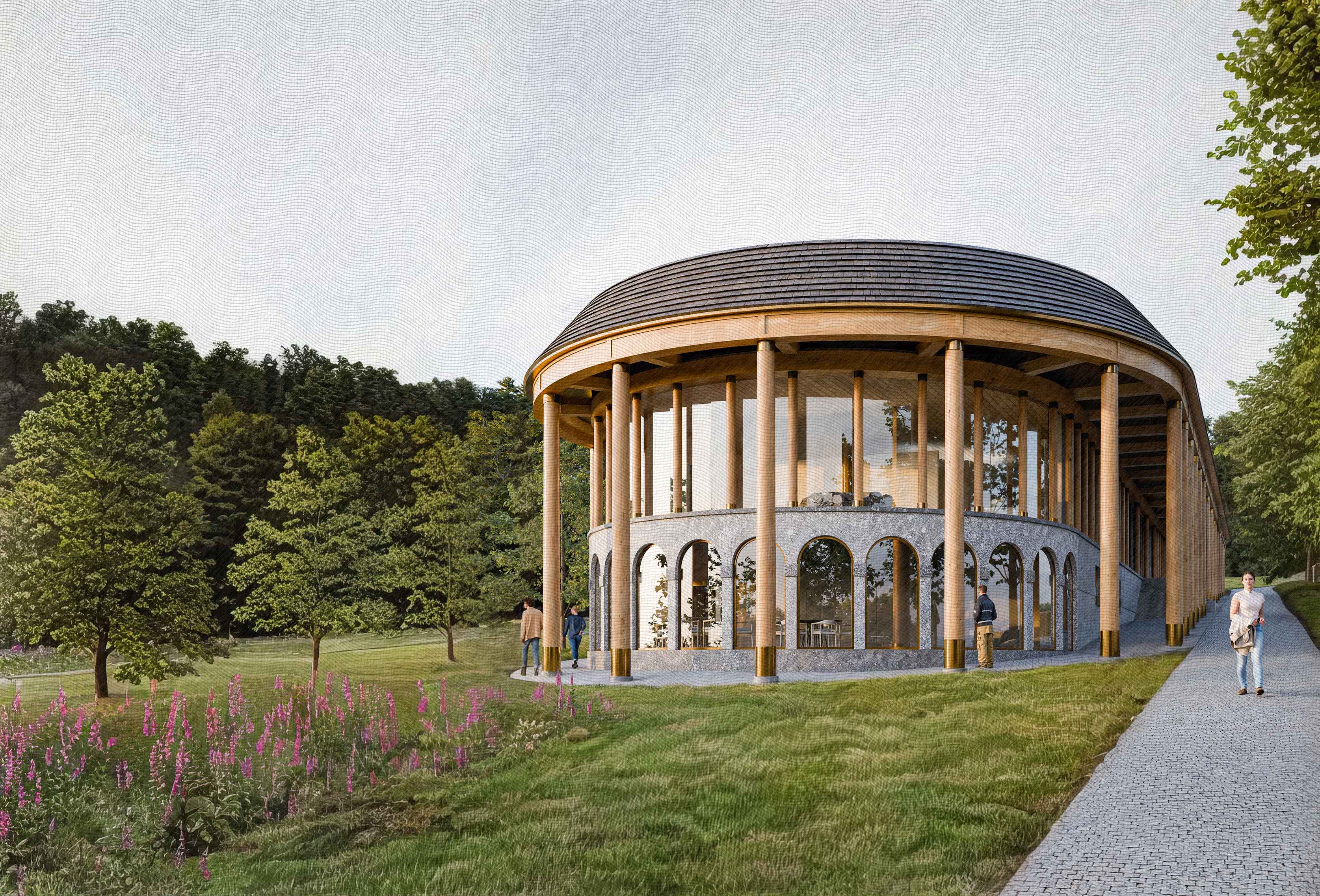 vizualizace - příchod z centra Karlovy Studánky
