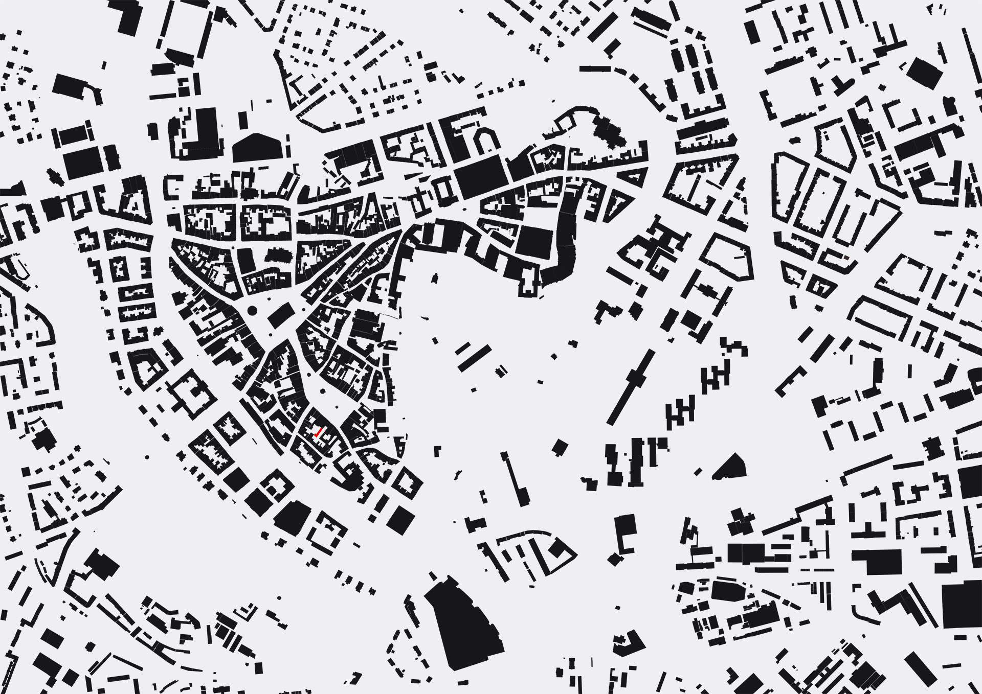 schwarzplan města Olomouc